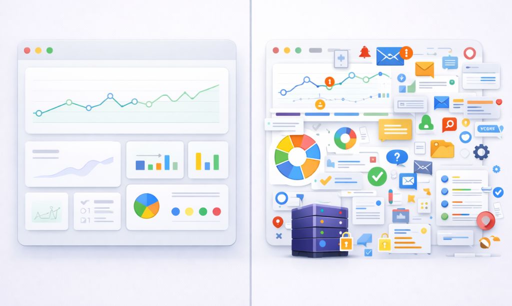 Hostinger vs Namecheap: Our 30-Day Hands-On Test for Beginners (January 2026) 4 Beginner-friendly vs complex web hosting control panel illustration