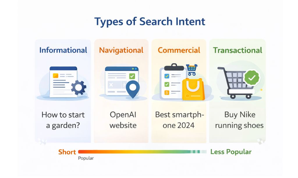 Different types of search intent in SEO explained
