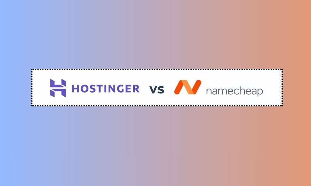 Hostinger vs Namecheap logos side by side for comparison