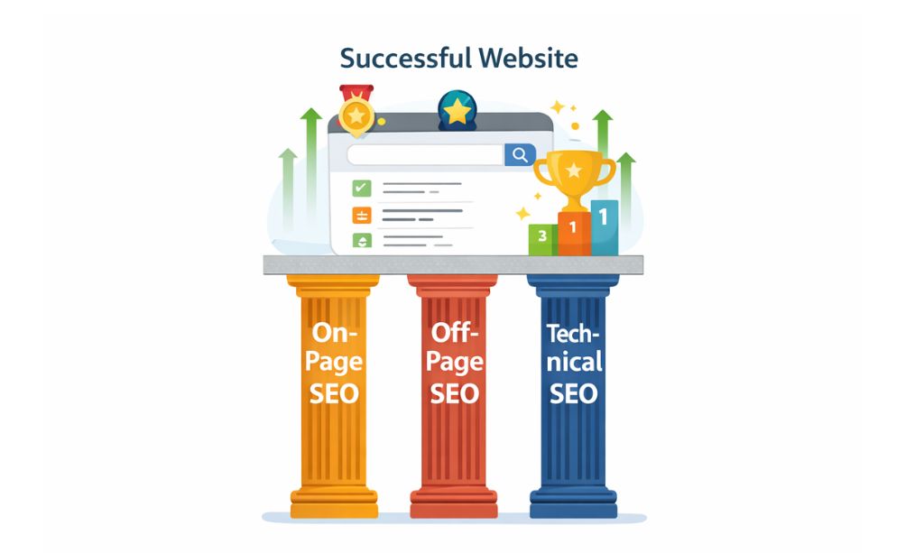 Three pillars of search engine positioning SEO
