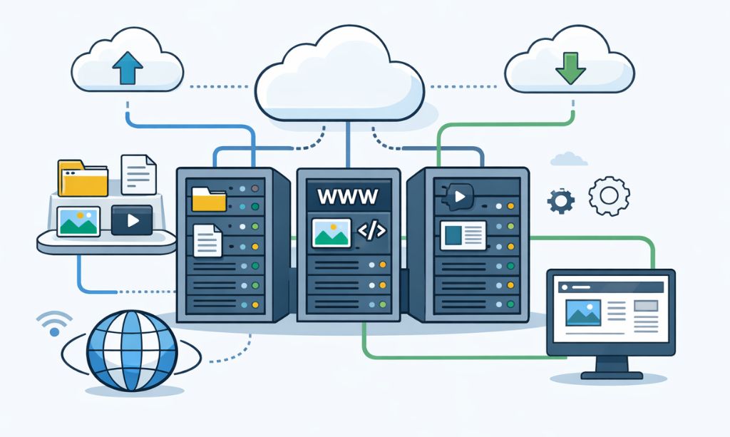 What web hosting is and how servers store website files