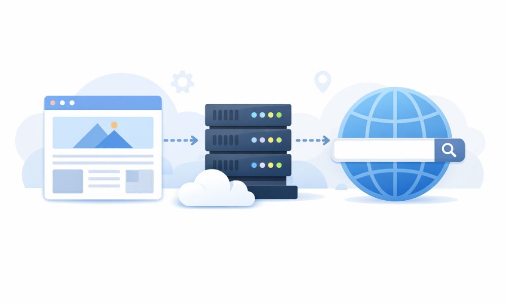 how domain connects with web hosting using nameservers