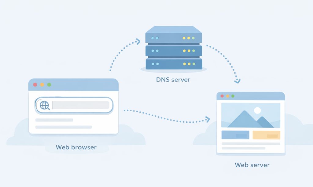 how domain name system dns works step by step