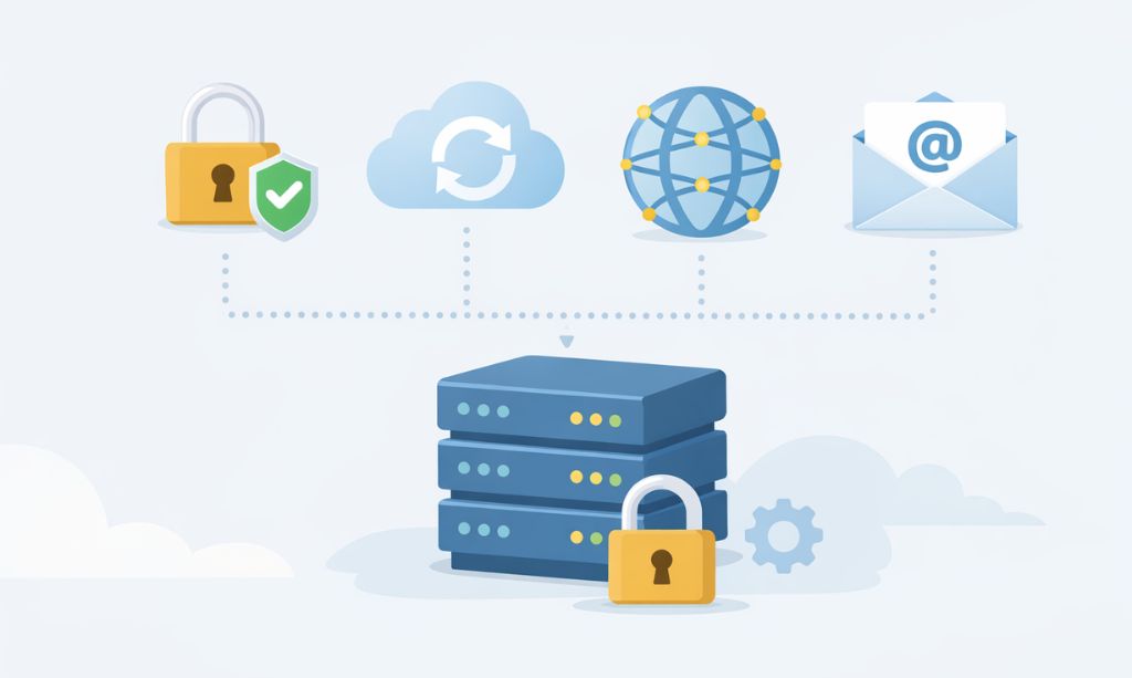 web hosting security ssl backup cdn and email features