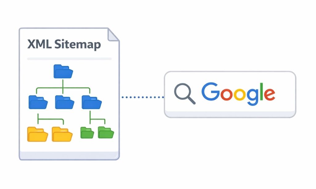 xml sitemap for seo illustration