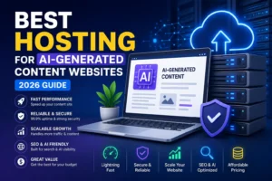 Best hosting for AI-generated content websites in 2026 showing fast, scalable, and SEO-friendly hosting solutions for content-heavy websites