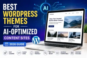 Best WordPress themes for AI-optimized content sites showing lightweight, SEO-friendly, and fast-loading theme options