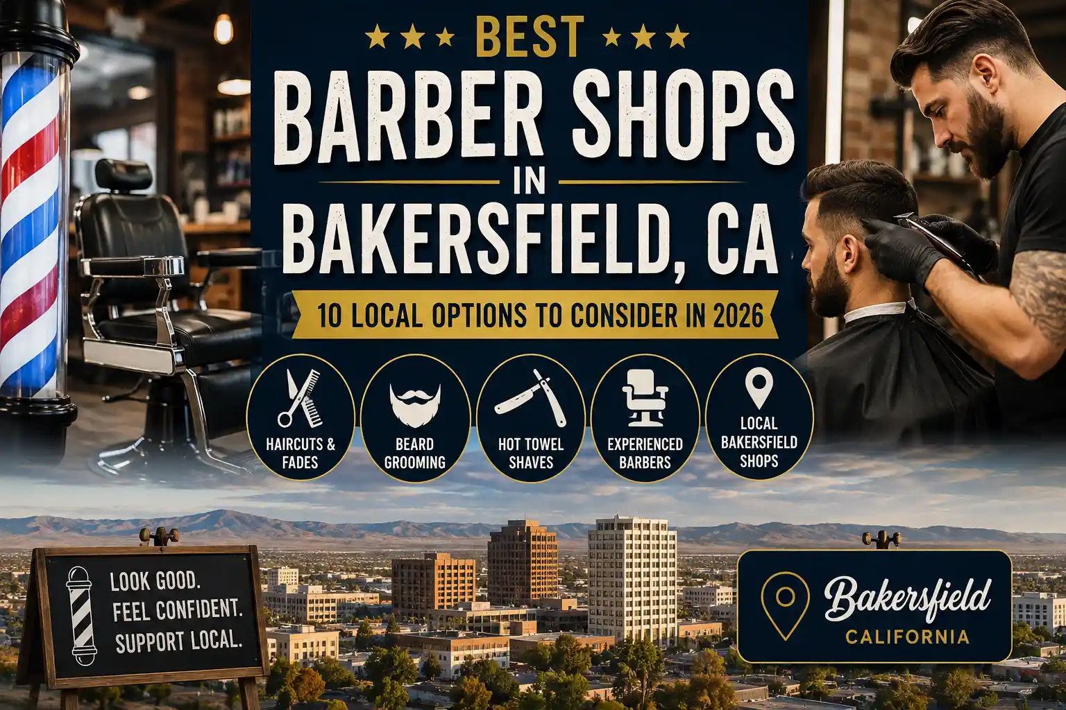 Best barber shops in Bakersfield, CA for haircuts, fades and beard grooming
